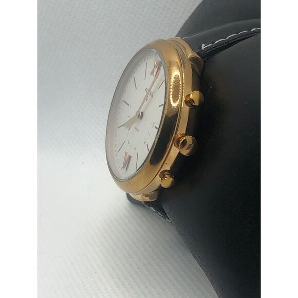 Fossil Q FTW5021 Womens Black Leather Analog Silver Dial Hybrid Smartwatch HK168 - Picture 2 of 8